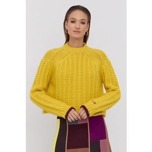 Vlnený sveter Victoria Victoria Beckham dámsky, žltá farba, teplý vyobraziť