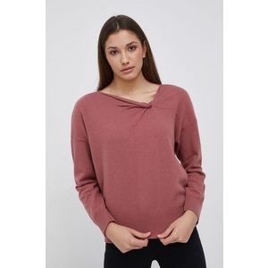 Vlnený sveter Sisley dámsky, ružová farba, ľahký vyobraziť