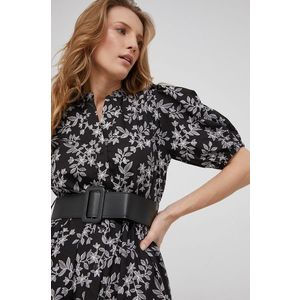 Bavlnené šaty Answear Lab čierna farba, midi, áčkový strih vyobraziť