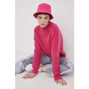 Vlnený sveter Superdry dámsky, ružová farba, teplý vyobraziť