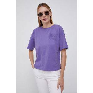 Bavlnené tričko JDY fialová farba vyobraziť