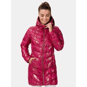 Ružový dámsky prešívaný vzorovaný kabát SAM 73 vyobraziť