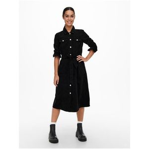 Čierne dámske rifľové košeľové šaty Jacqueline de Yong Sansa vyobraziť