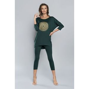 Dámske pyžamo Italian Fashion MANDALA - tříčtvrteční Zelená 2XL(44) vyobraziť