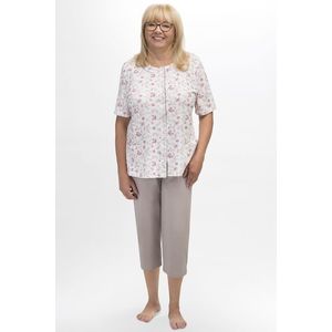 Dámske pyžamo Martel 200 Marie - propínací s kapsami Béžovo-růžová XL(42) vyobraziť