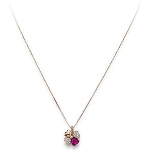 Amen Ružovo pozlátený strieborný náhrdelník so zirkónmi Love CLPQURR vyobraziť