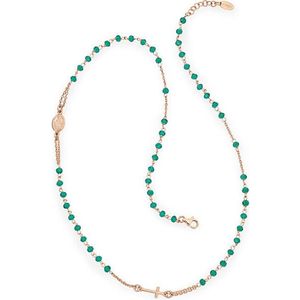 Amen Ružovo pozlátený strieborný náhrdelník s kryštálmi Rosary CRORV3 vyobraziť