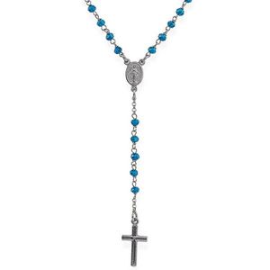 Amen Originálne strieborný náhrdelník s modrými kryštálmi Rosary CRONBL4 vyobraziť