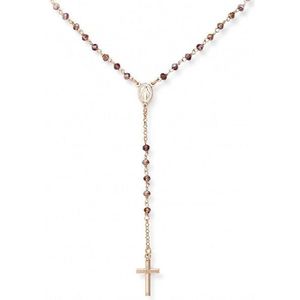 Amen Ružovo pozlátený strieborný náhrdelník s kryštálmi Rosary CRORVI4 vyobraziť