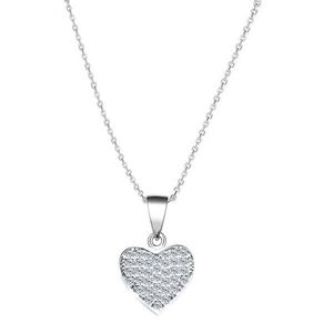 Beneto Strieborný náhrdelník so srdcom AGS1131 / 47 (retiazka, prívesok) vyobraziť