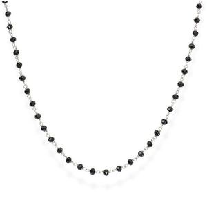 Amen Nadčasový strieborný náhrdelník s čiernymi kryštálmi Romance CLBN 45 cm vyobraziť