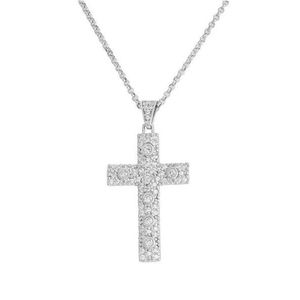 Amen Strieborný náhrdelník so zirkónmi Křížek Cross CCZBB (retiazka, prívesok) vyobraziť