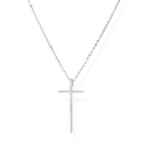 Amen Pôvabný strieborný náhrdelník s krížikom Diamonds CLLCBBZ (retiazka, prívesok) vyobraziť
