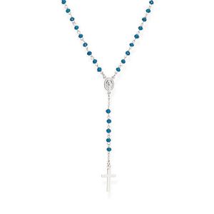 Amen Originálne strieborný náhrdelník s modrými kryštálmi Rosary CROBBL4 vyobraziť