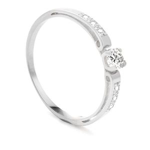 Beneto Exclusive Dámsky prsteň z bieleho zlata so zirkónmi AUG0002-W-WH 49 mm vyobraziť