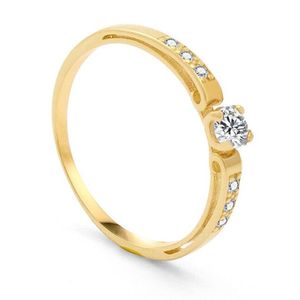 Beneto Exclusive Dámsky prsteň zo žltého zlata so zirkónmi AUG0002-G-WH 51 mm vyobraziť