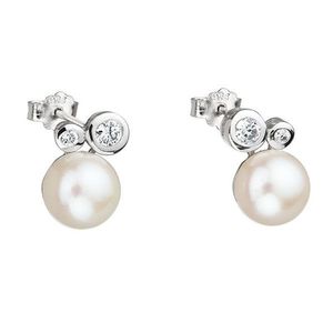 Preciosa Nežné náušnice s riečnou perlou a kryštály kubické zirkónia Mere 5094 00 vyobraziť