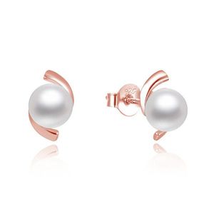 Beneto Elegantné bronzové perlové náušnice AGUP2668P-ROSE vyobraziť