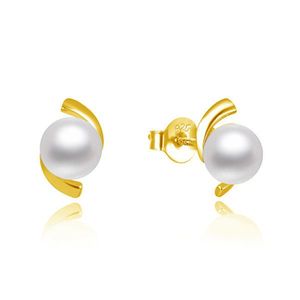 Beneto Elegantné pozlátené perlové náušnice AGUP2668P-GOLD vyobraziť