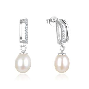 Beneto Elegantné strieborné náušnice s pravými perlami AGUP2687P vyobraziť