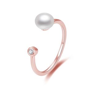 Beneto Otvorený bronzový prsteň s pravou sladkovodné perlou AGG467-RG vyobraziť