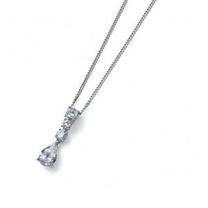 Oliver Weber Jemný strieborný náhrdelník s kryštálmi Genuine Drop 61184 (retiazka, prívesok) vyobraziť