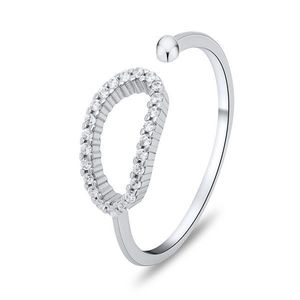 Brilio Silver Štýlový otvorený prsteň s čírymi zirkónmi RI012W vyobraziť