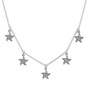 Brilio Silver Štýlový strieborný náhrdelník so zirkónmi Hviezdičky NCL13W vyobraziť