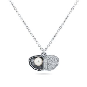 Brilio Silver Originálne strieborný náhrdelník s perlou Lastúra NCL21W (retiazka, 2x prívesok) vyobraziť