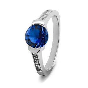 Brilio Silver Pôvabný strieborný prsteň s modrým zirkónom RI028W 50 mm vyobraziť