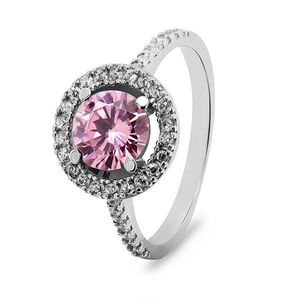 Brilio Silver Luxusný strieborný prsteň s ružovým zirkónom RI033W 52 mm vyobraziť