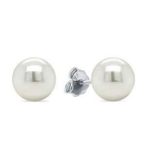 Brilio Silver Elegantné strieborné náušnice kôstky s perlami EA227W vyobraziť