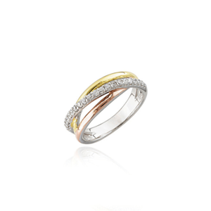 JVD Elegantný strieborný tricolor prsteň so zirkónmi SVLR0379XH2TK 52 mm vyobraziť