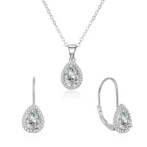 Beneto Trblietavá strieborná súprava šperkov so zirkónmi AGSET194R (náhrdelník, náušnice) vyobraziť