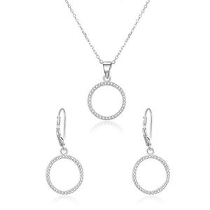 Beneto Strieborná súprava šperkov kruh AGSET66RL (náhrdelník, náušnice) vyobraziť