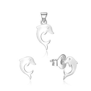 Beneto Strieborná súprava šperkov delfíniky AGSET223L (prívesok, náušnice) vyobraziť