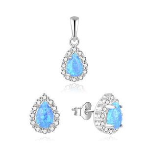 Beneto Nádherná súprava šperkov s modrými opály AGSET137L (prívesok, náušnice) vyobraziť