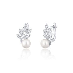 JwL Luxury Pearls Prekrásne strieborné náušnice s pravými perlami a zirkónmi JL0719 vyobraziť