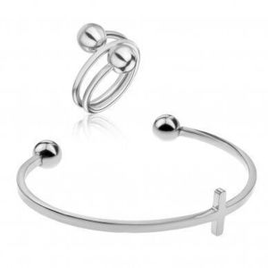 Emily Westwood Pôvabná sada oceľových šperkov WS100S prsteň, náramok) vyobraziť
