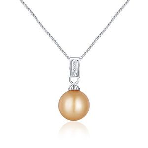 JwL Luxury Pearls Elegantný strieborný náhrdelník so zlatou perlou južného Pacifiku JL0734 (retiazka, prívesok) vyobraziť