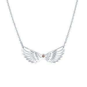 Praqia Dizajnový strieborný náhrdelník Glossy Angel N6340_RH (retiazka, prívesok) vyobraziť