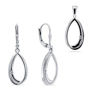 Brilio Silver Elegantný strieborný set šperkov SET203W (prívesok, náušnice) vyobraziť