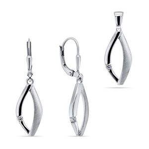 Brilio Silver Slušivý strieborný set šperkov SET205W (prívesok, náušnice) vyobraziť