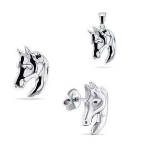 Brilio Silver Dizajnový strieborný set šperkov Kôň SET209W (prívesok, náušnice) vyobraziť