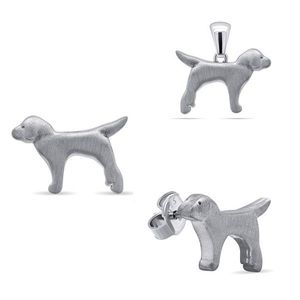 Brilio Silver Dizajnový strieborný set šperkov Pes SET210W (prívesok, náušnice) vyobraziť