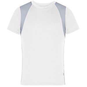 James & Nicholson Detské športové tričko s krátkym rukávom JN397k - Bílá / stříbrná | L vyobraziť