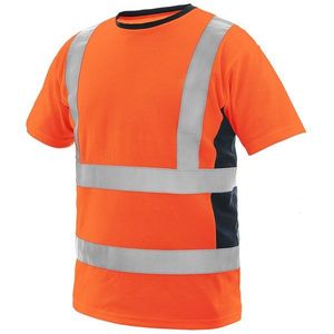 Canis Pánske výstražné tričko EXETER - Oranžová / tmavě modrá | XXL vyobraziť