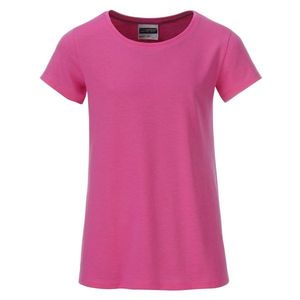 James & Nicholson Klasické dievčenské tričko z biobavlny 8007G - Růžová | S vyobraziť