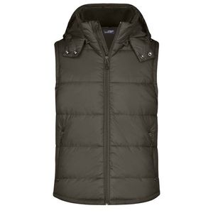 James & Nicholson Pánska zimná vesta s kapucňou JN1004 - Hnědá | L vyobraziť