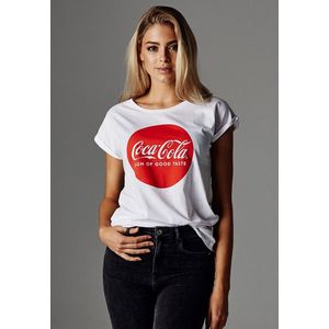 MERCHCODE Dámske tričko Merchocode Ladies Coca Cola Round Logo Tee Farba: white, Veľkosť: L vyobraziť